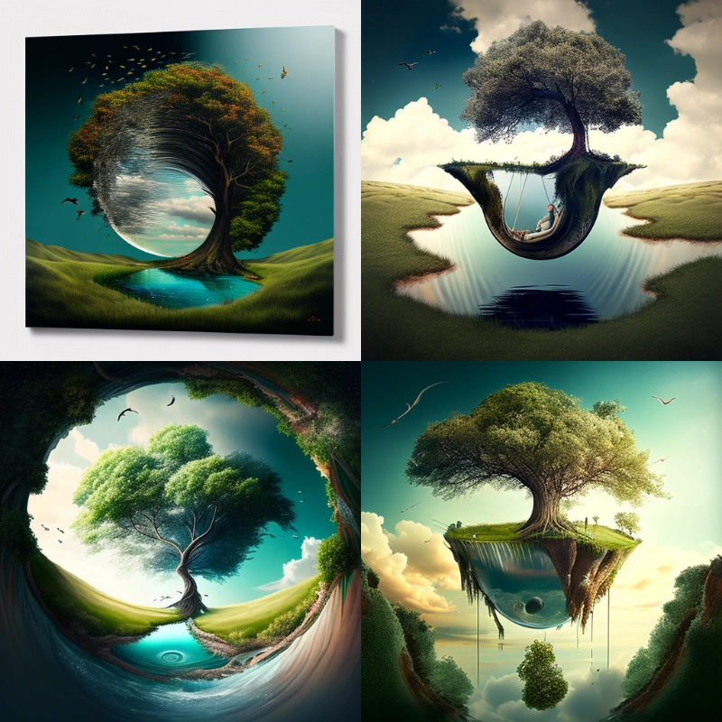 Surrealistische Bildauswahl generiert durch die Künstliche Intelligenz Midjourney digitale Kunst mit künstlicher Intelligenz erstellen Surrealistische Hand