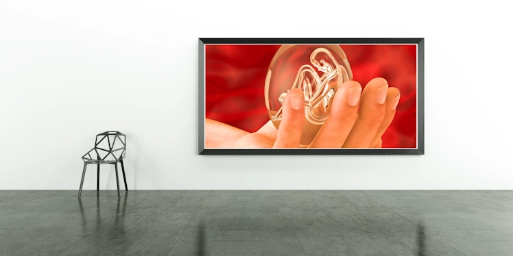 iece of Ice. Das surreale Bild "Piece of Life" soll uns daran erinnern, dass es ethische Grenzen gibt und daher nicht alles was gentechnisch möglich ist immer auch wirklich umgesetzt werden muss. Auf gentechnisch veränderte Viren folgten Bakterien, Tiere, Pflanzen. Das Erbgut des Menschen blieb bislang tabu – bis dann 2018 ein Chinesischer Biowissenschaftler mithilfe der Genschere Crispr/Cas 9 Lulu und Nana geboren wurden, die ersten gentechnisch veränderten Menschen der Welt. Dargestellt als Galeriedruck in einer Kunstgalerie